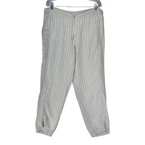 J Jill Love Linen Pull on Pants Size XL Straight Leg‎ Drawstring Pockets Boho